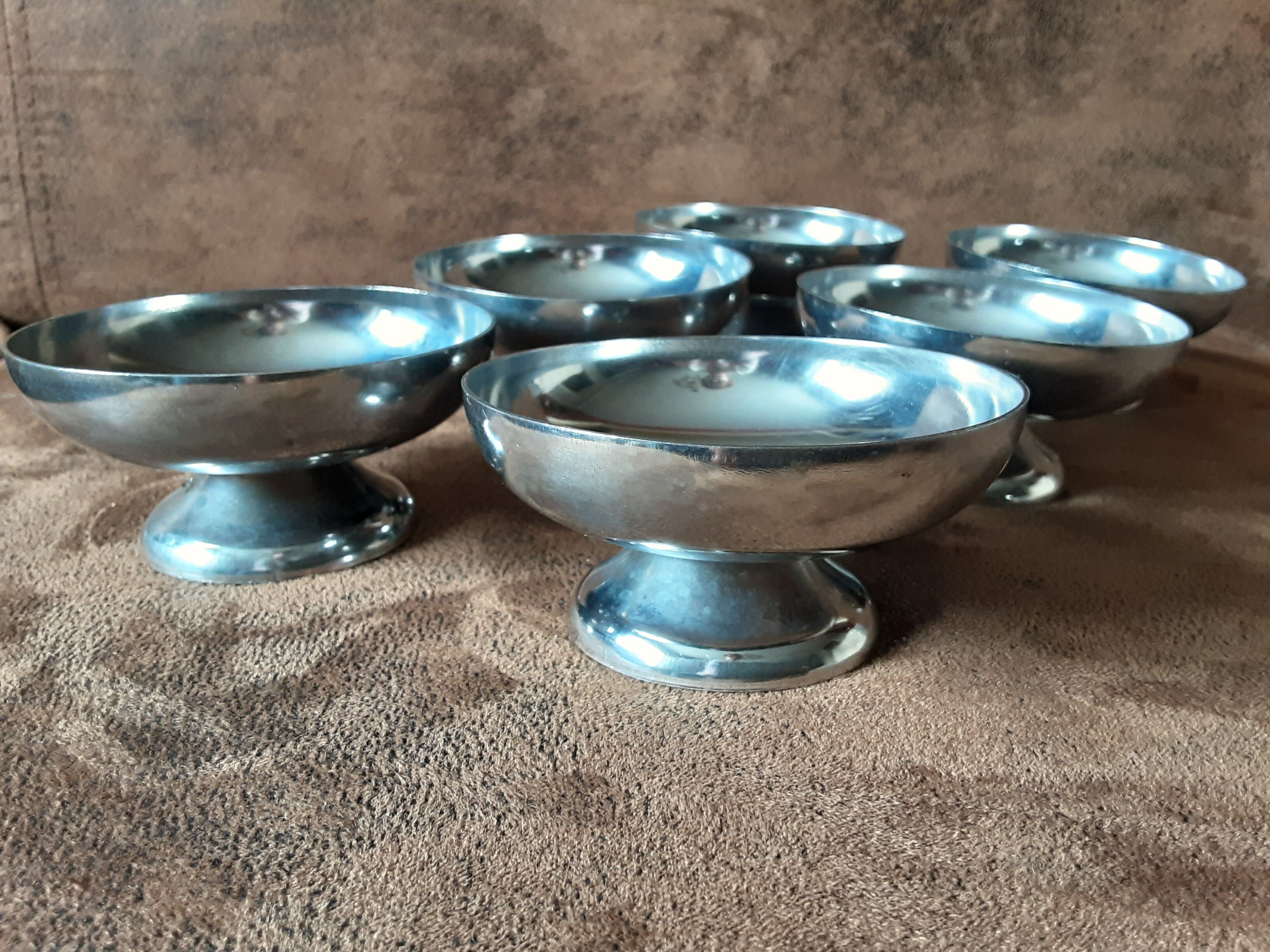 Lot de 6 coupes sur pied métal