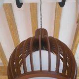 Opaline wood ceiling pendant light