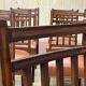 Suite of 12 English chairs nineteenth in mahogany and imitation leather
