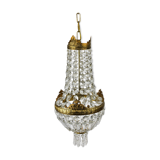 Chandelier vintage brass and glass grapevine