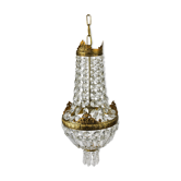 Chandelier vintage brass and glass grapevine