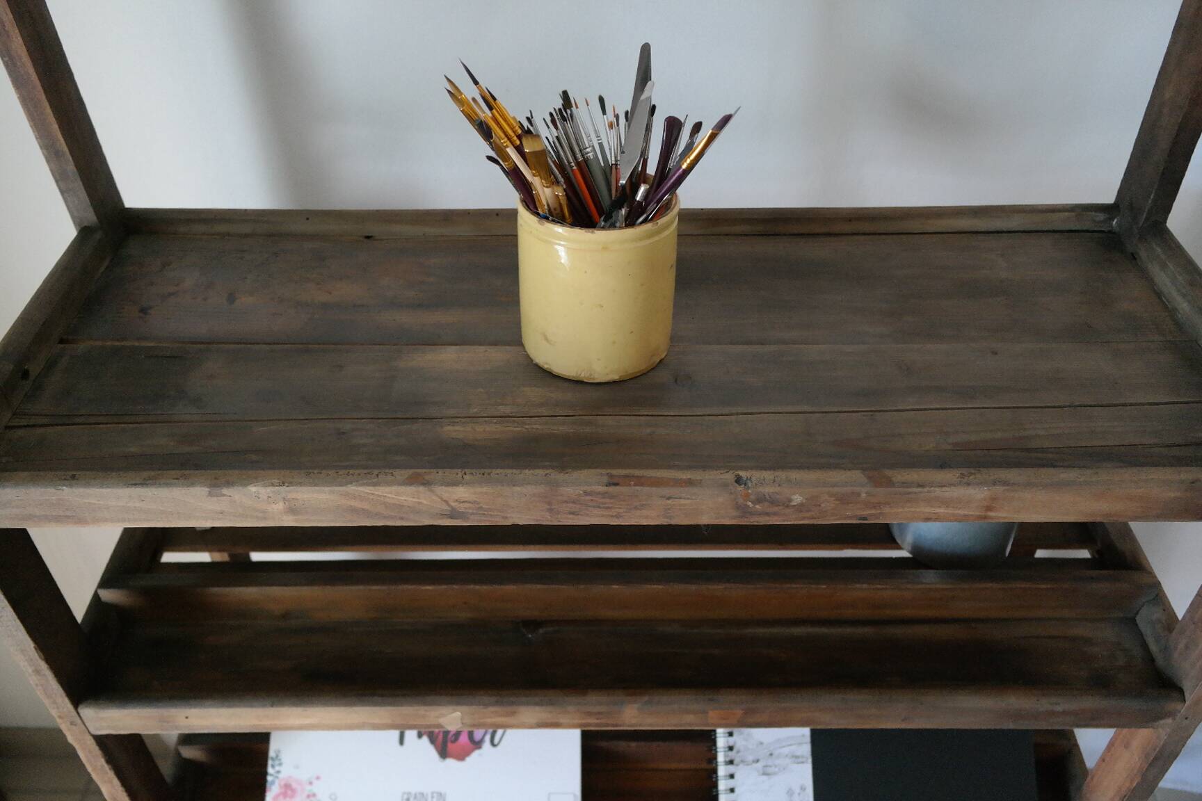 Vintage rolling shelf craft furniture