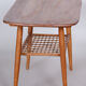 Restored Mid-Century Style Coffee Table, Cherry-Tree, Rattan, 1950s, Czechia