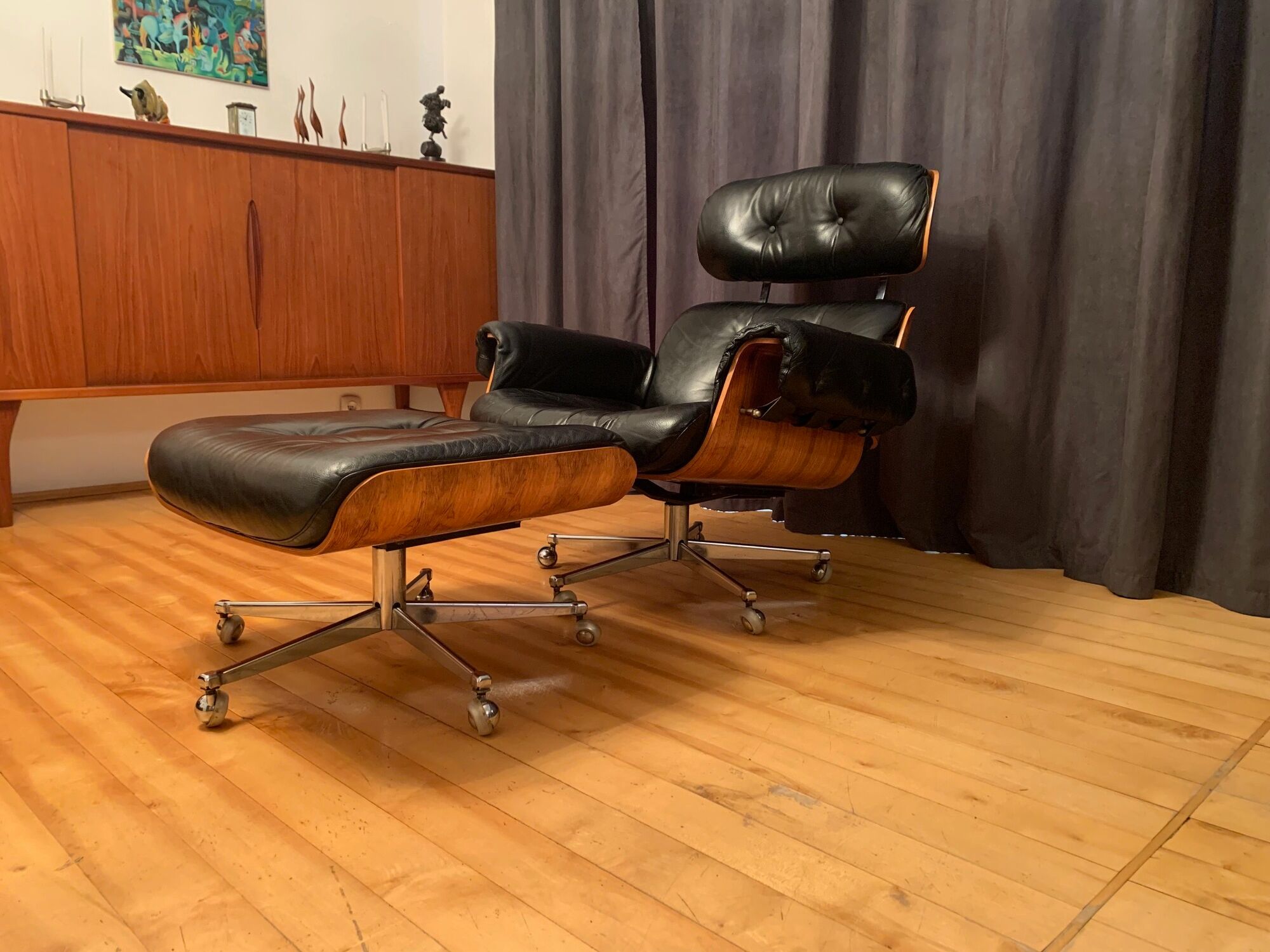 Armchair with footstool by Martin Stoll, Stoll Giroflex, Switzerland, 1960s.