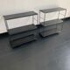 Pair shelves vintage 1960 black string - 49 x 58 cm