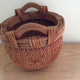 Wooden and wicker basket