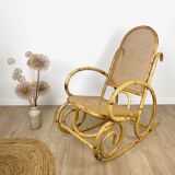 Rocking Chair rattan and canning 70's