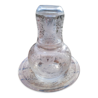 Art Nouveau night service in engraved glass