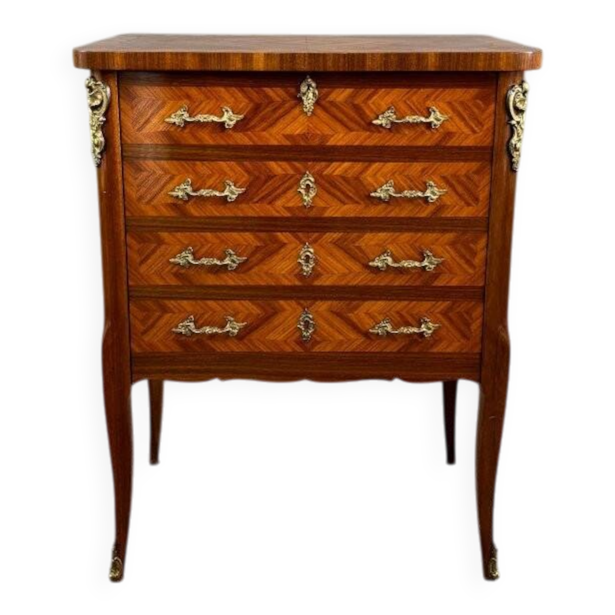 Marquetry bar cabinet, Louis XV style, 20th century