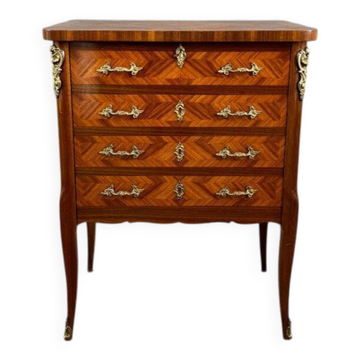 Marquetry bar cabinet, Louis XV style, 20th century