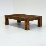 Rectangular coffee table from Turri with burl wood