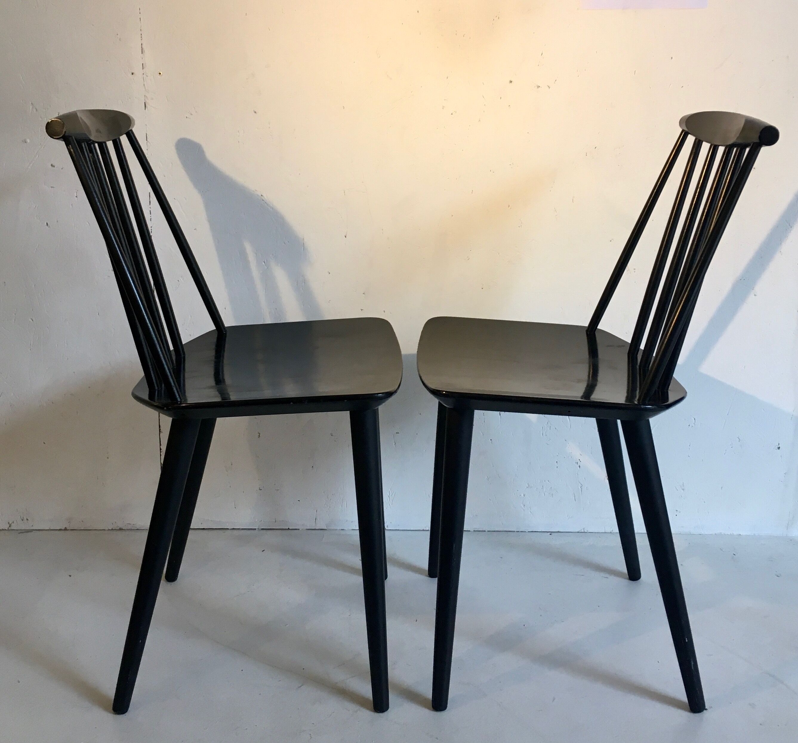 Pair of Black Chairs by Folke Palsson for FDB MOBLER Denmark 1966