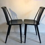 Pair of Black Chairs by Folke Palsson for FDB MOBLER Denmark 1966