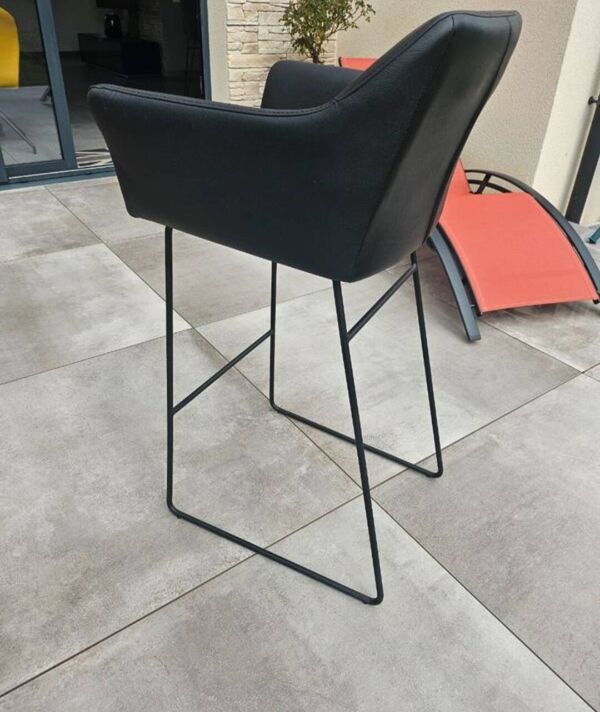 Chaises de bar en cuir véritable
