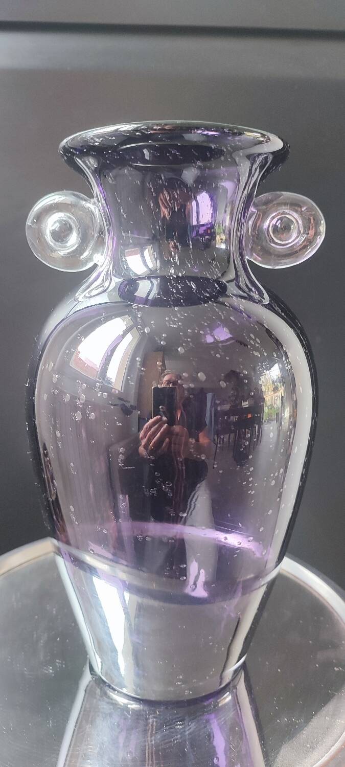 Vintage Italian vase in blown art glass