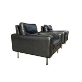 Lot de 2 fauteuils en cuir au design vintage