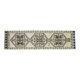 1970s Vintage Turkish Handmade Wool & Cotton Beige Runner Rug 96x361