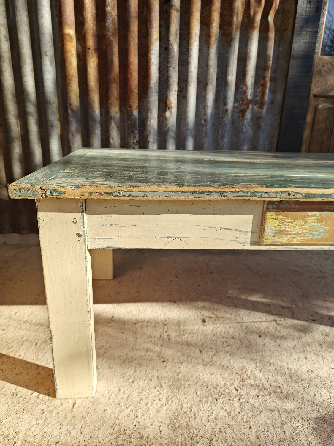 Patinated country coffee table