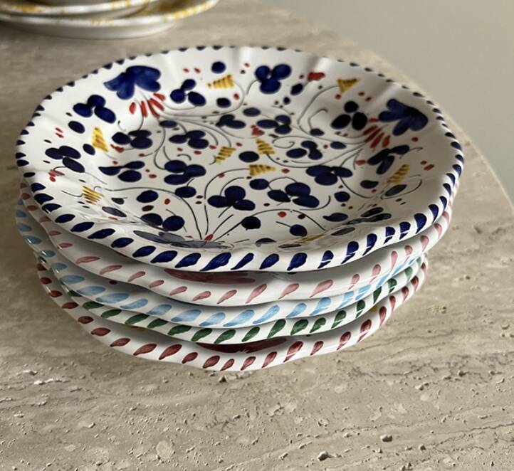 Plate 25cm ocher flowers