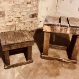 Set of 2 rustic coffee tables from the 1930s