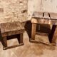 Lot de 2 tables basses rustic années 30