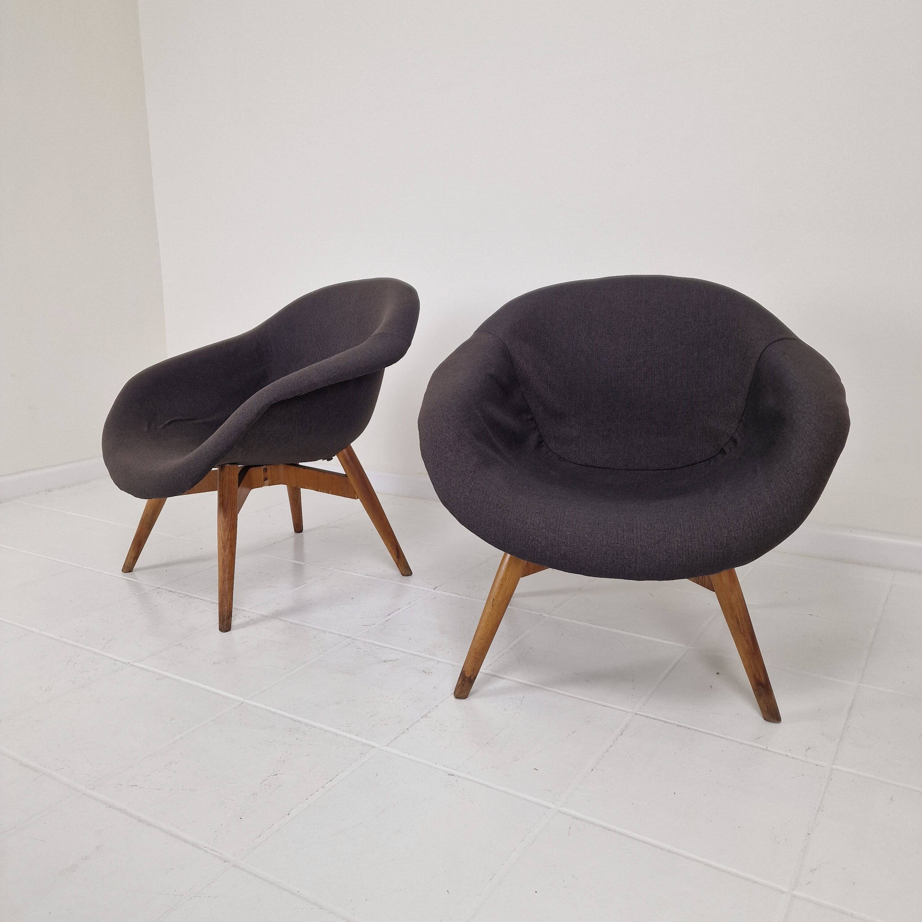 Set of 2 Bucket Lounge Chairs by Miroslav Navrátil for Vertex, 1960's
