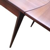 Table à manger scandinave extensible vintage 1960 rectangulaire teck