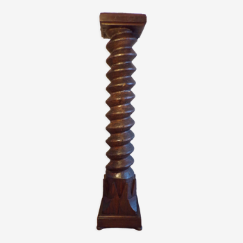 Old carved wooden presentation column h=150 cm