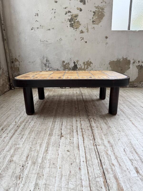 Table basse Capron « herbier » ovale