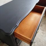 Revamped vintage black chest of drawers