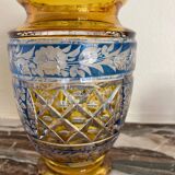 Art Deco polychrome crystal vase