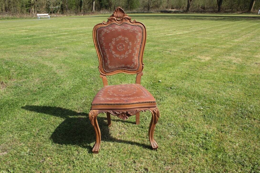 Baroque chair brown leather
