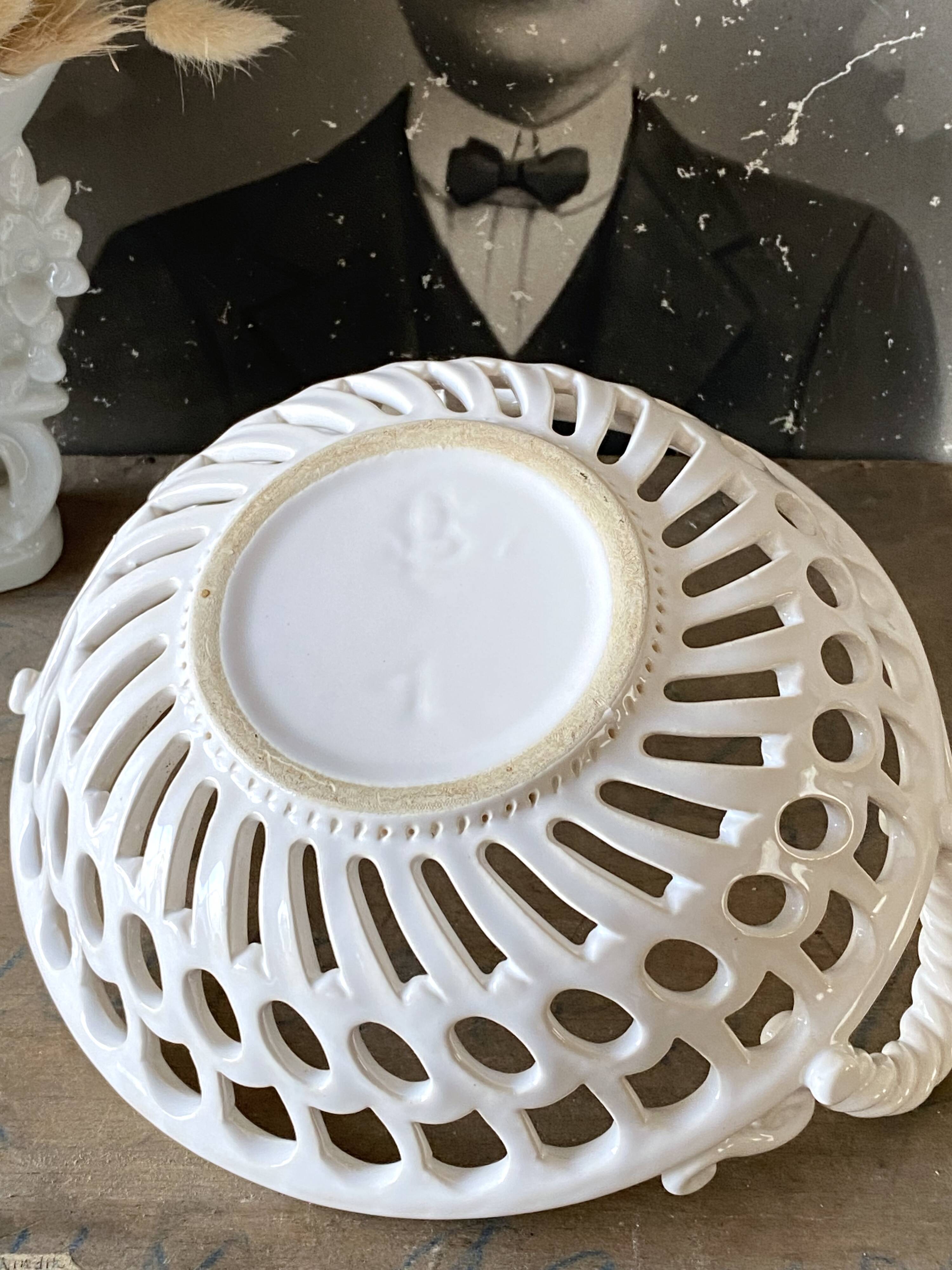 White ceramic basket