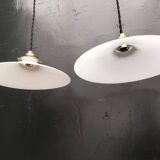 2 opaline pendant lights