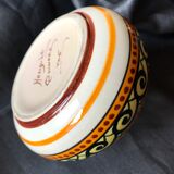 Quimper Henriot spinning top ball vase vintage soliflore art deco 1930 1940 celtic patterns orange black