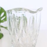 Pretty cast glass creamer, small milk jars, vintage, France, 1950