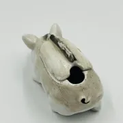 Moutardier vintage en porcelaine en forme de cochon