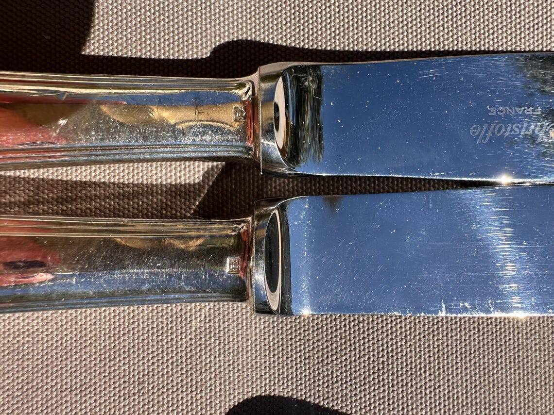 Christofle - Set of 6 Large Table Knives - America Model by Luc Lane