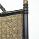 Antique French faux bamboo firescreen with luxurious fabric