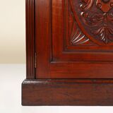 Art Nouveau Display Cabinet or Bookcase in oak with carvings and glass door