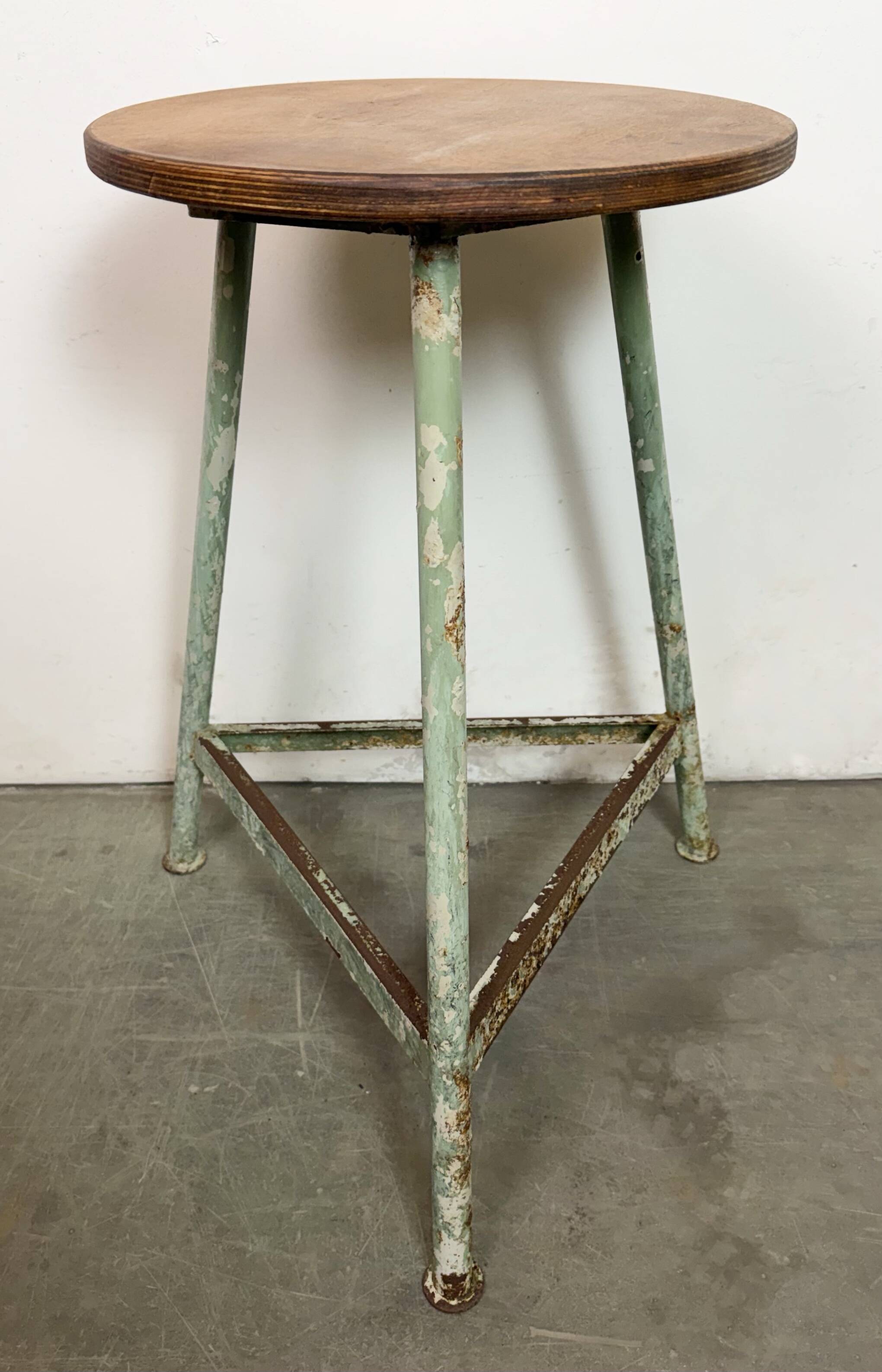 Green Industrial Workshop Stool, 1960s