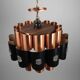 Copper & Black Pendant Lamp by Werner Schou for Coronell Elektro — Denmark, 1960s