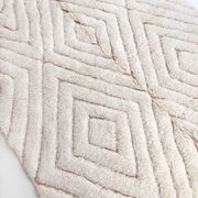 Moroccan Berber carpet blessed ouarain ecru with pink diamonds engraved 288x194cm