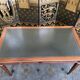 Flat desk in mahogany and leather style Louis XVI restored