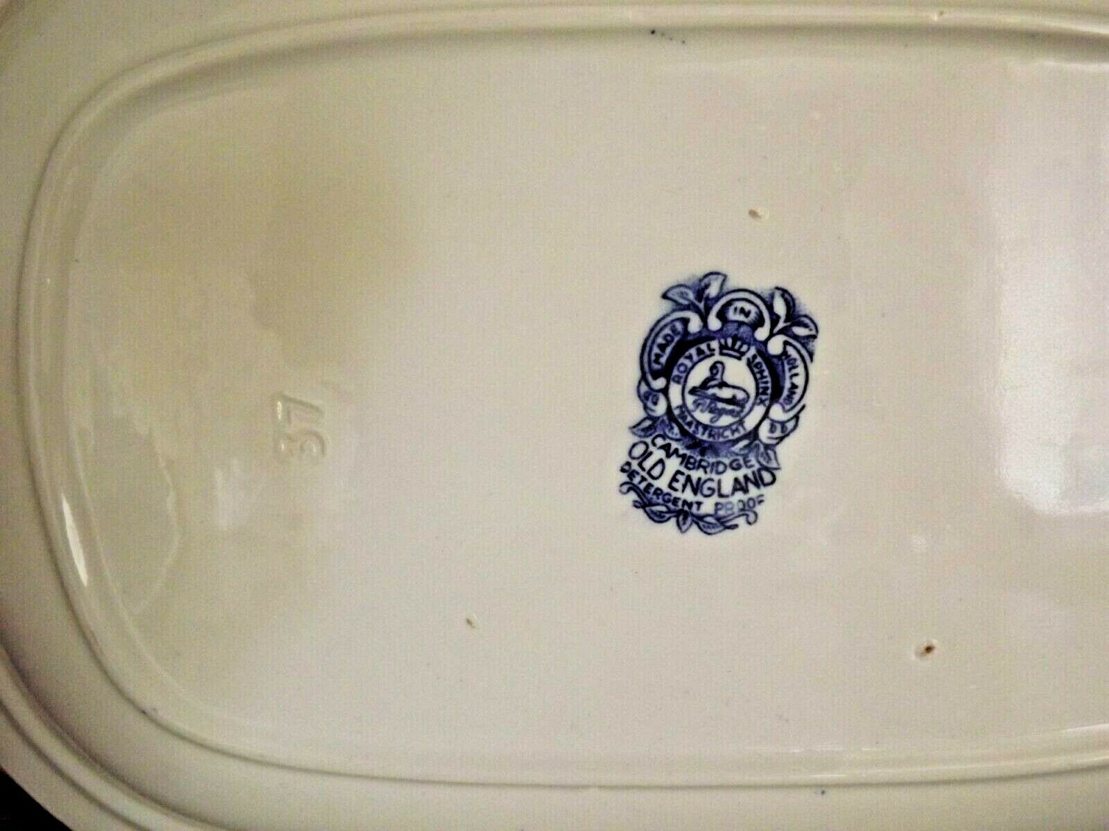 Oblong Serving Plate Dutch Royal Sphinx Maastricht Cambridge Old England 3590