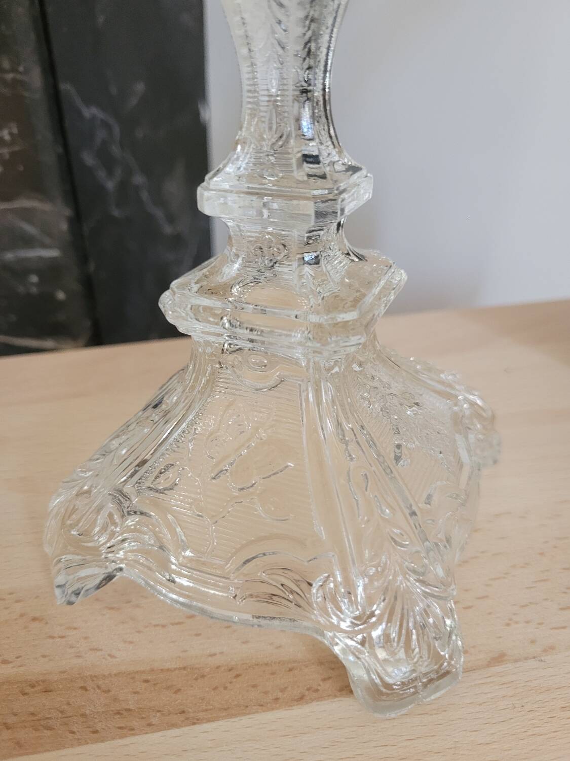 Large glass candlestick