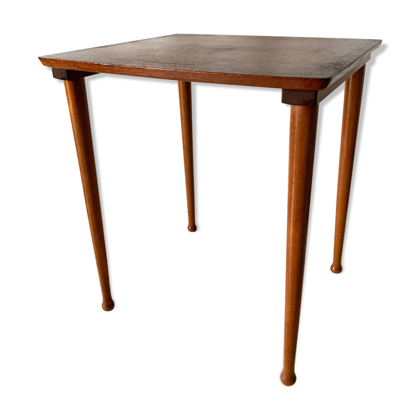 Scandinavian side table in teak Mobelintarsia