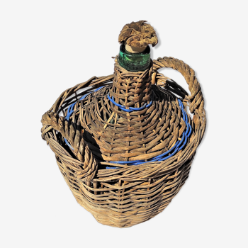 Dame-jeanne glass dressed in authentic wicker 5 liters