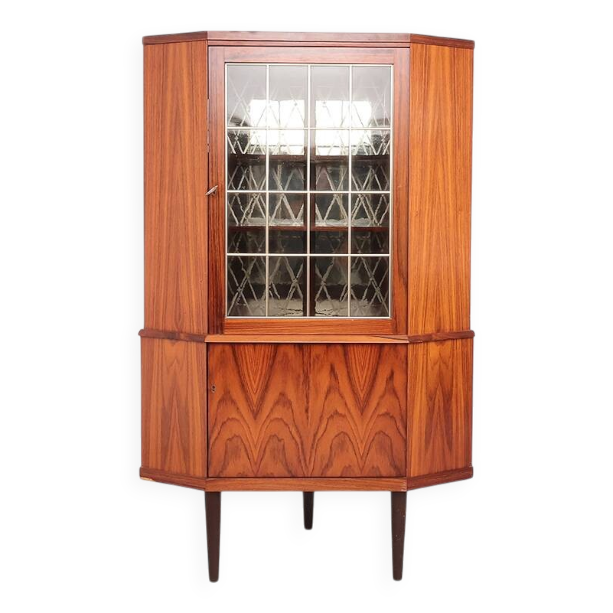 Danish rosewood corner display cabinet, 1960s