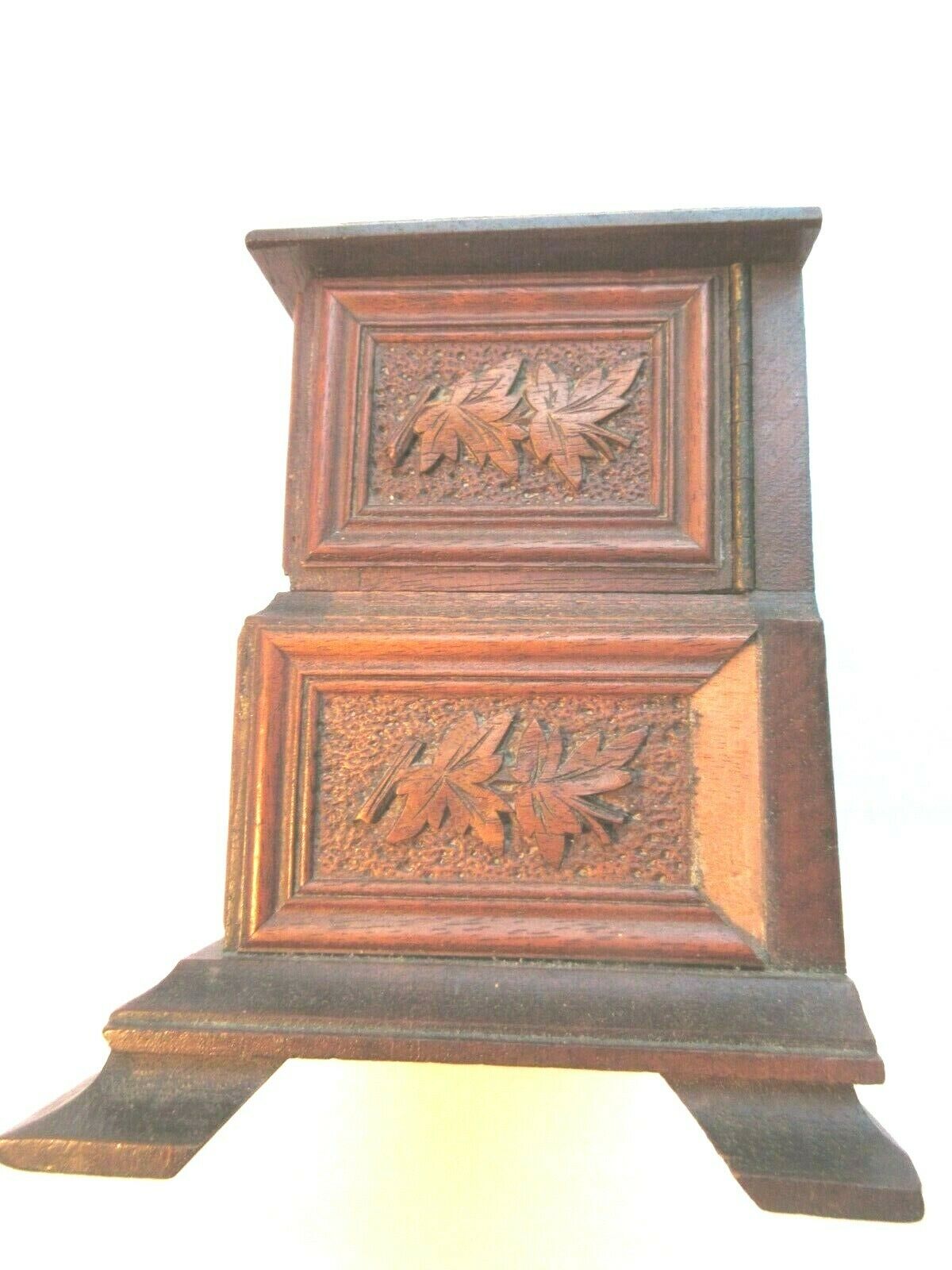 Jewelry box Sculpture Wood Black Forest, 3 compartments, Cabinet Napoléon III